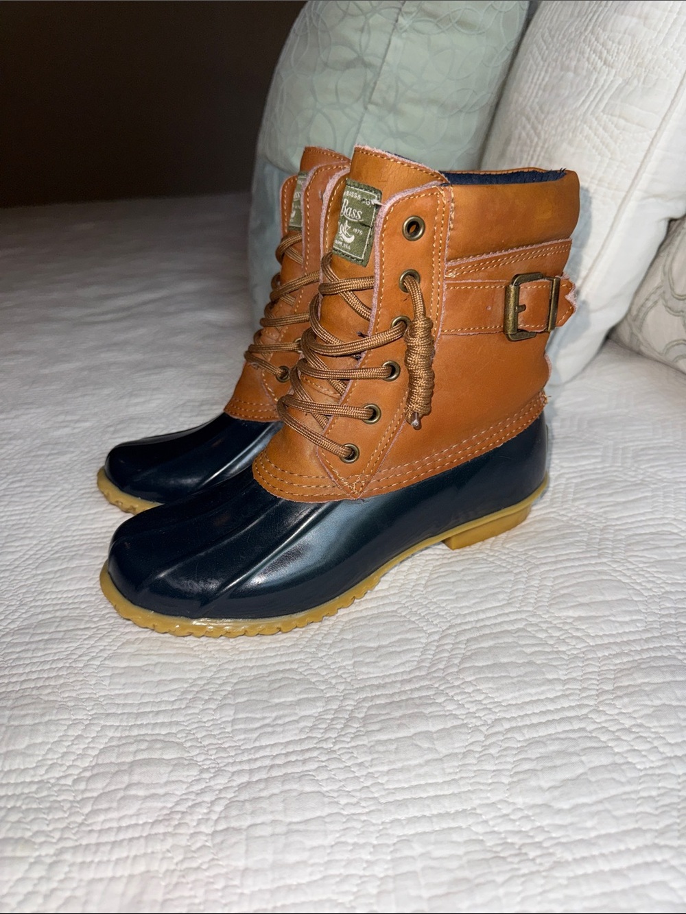 G.H. Bass & Co. Navy Canvas Shoe with Brown Leather Trim